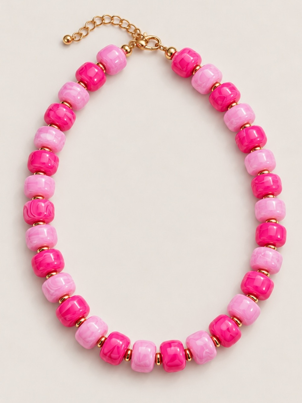 New! Pink Beaded Colorful Dopamine Necklace NWOT